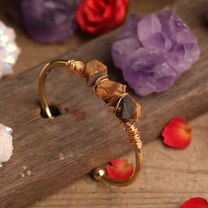 Bracciale vintage Olivenorma con pietre preziose di cristallo grezzo
