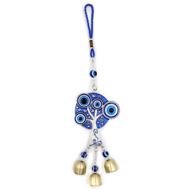 Olivenorma Blue Evil Eye Albero della vita Windchime Decorazione da parete