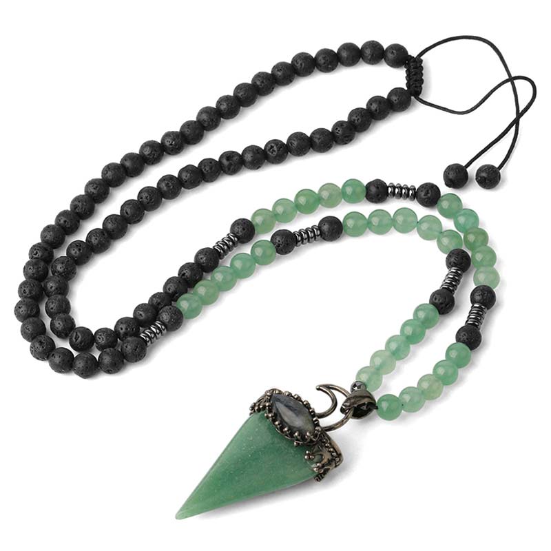 Collana di perline da meditazione prismatica in pietra naturale Olivenorma