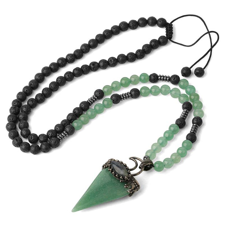 Collana di perline da meditazione prismatica in pietra naturale Olivenorma