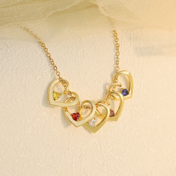 Olivenorma Collana con ciondolo a forma di cuore in cristallo con pietra portafortuna per la mamma e la famiglia