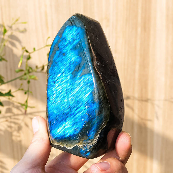 Decorazione in pietra preziosa grezza naturale di labradorite Olivenorma