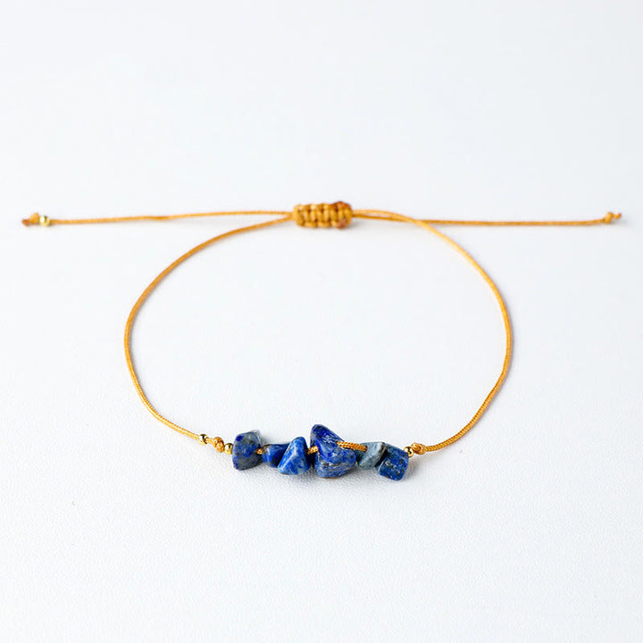 Bracciale intrecciato con pietre preziose irregolari "Nature's Healing Wishes" Olivenorma