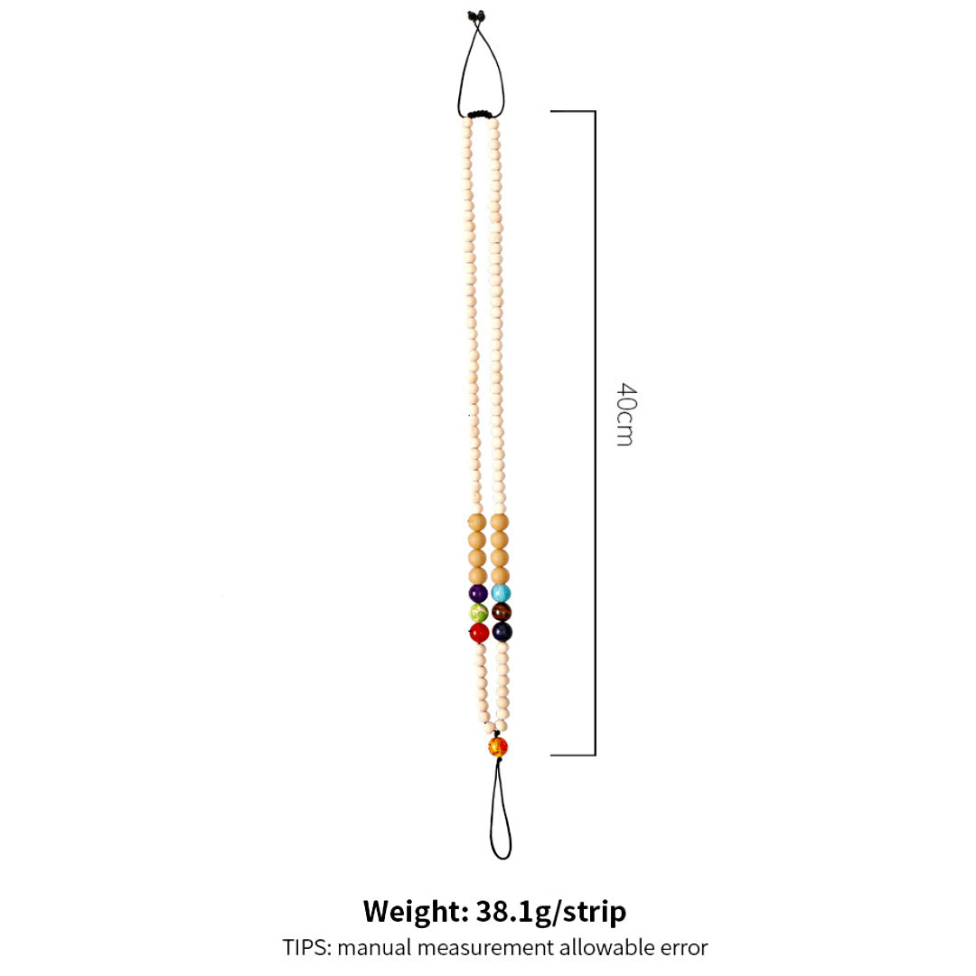Olivenorma Natural Crystal String Perline di legno fatte a mano Cinturino per telefono