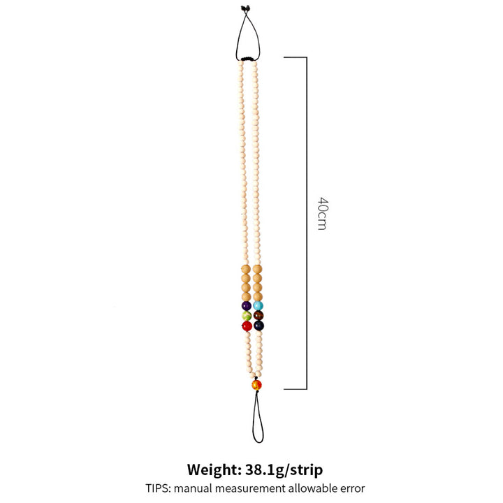 Olivenorma Natural Crystal String Perline di legno fatte a mano Cinturino per telefono