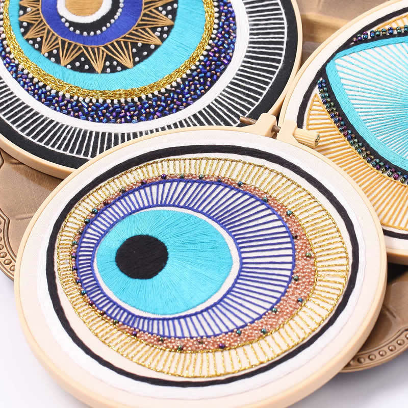 Olivenorma Evil Eye Ricamo a mano Materiale semilavorato Decorazione 