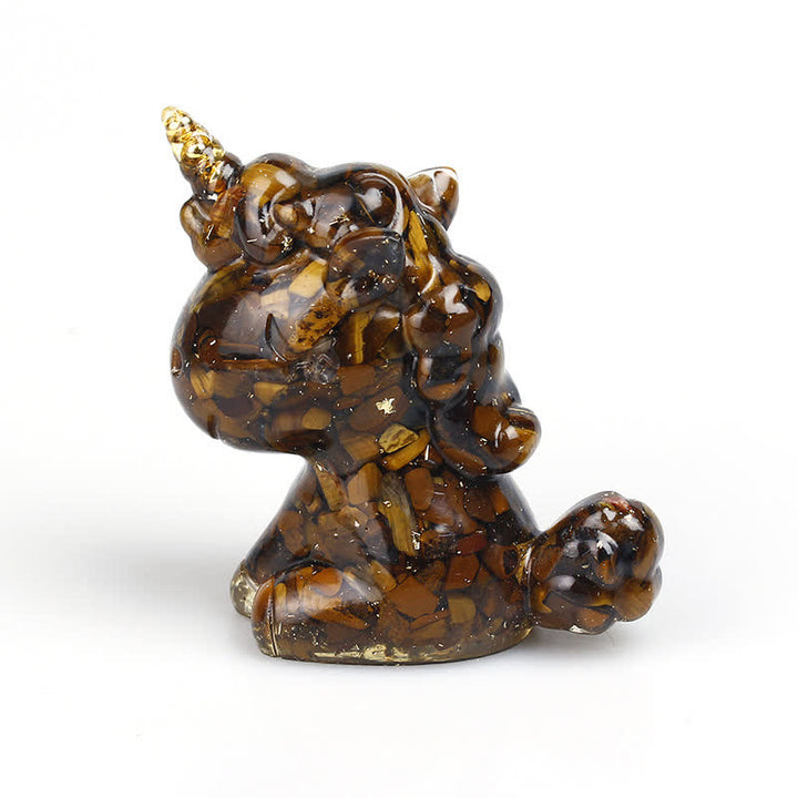 Decorazione in pietra preziosa di unicorno di cristallo Olivenorma - Occhio di tigre - image 23