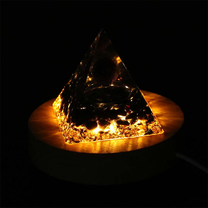 Olivenorma USB Pyramid Light Base Portalampada in legno 