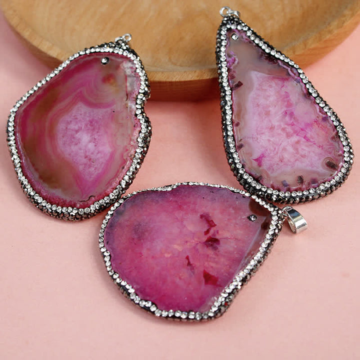 Collana in geode di cristallo naturale ornato Olivenorma