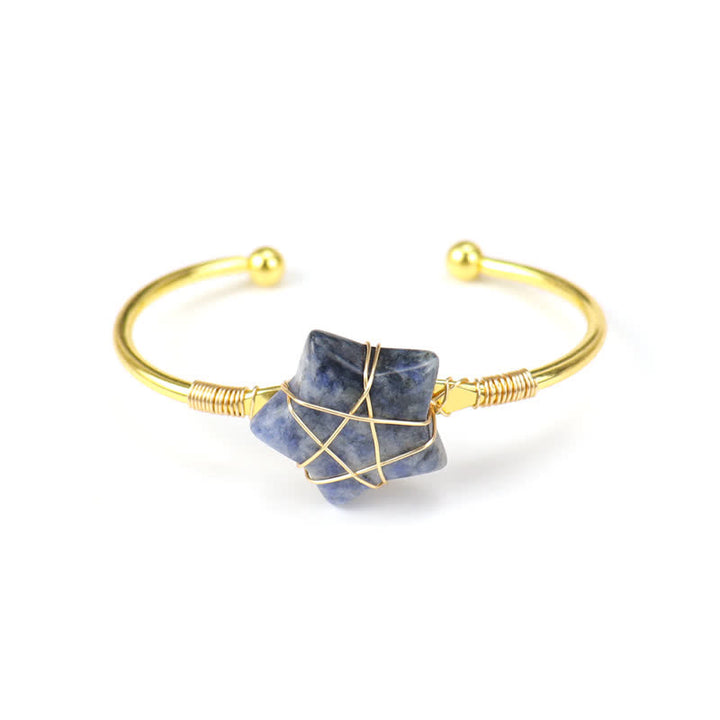 Bracciale Olivenorma con pietre preziose a forma di stella avvolte in filo d'oro