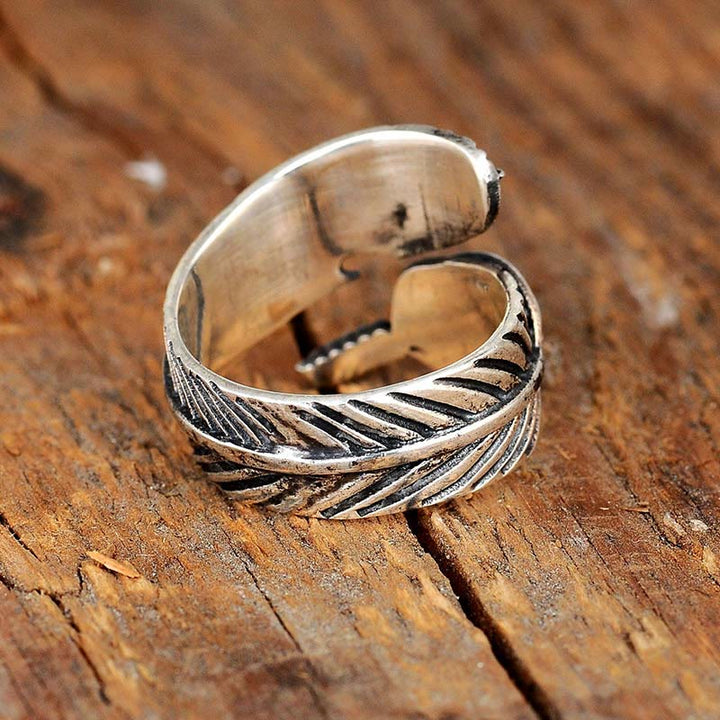 Anello con piuma turchese Olivenorma