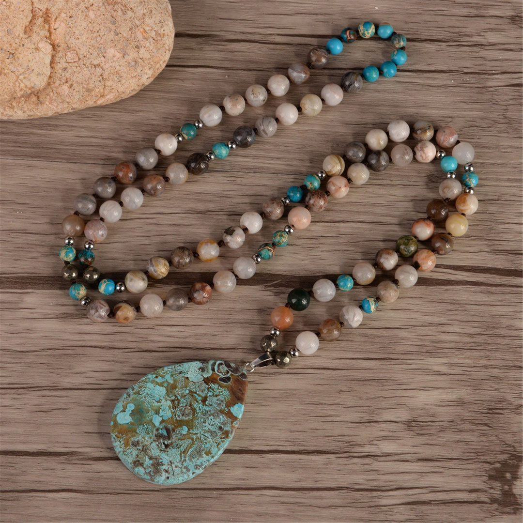 Collana di perline di turchese africano naturale fatto a mano Olivenorma