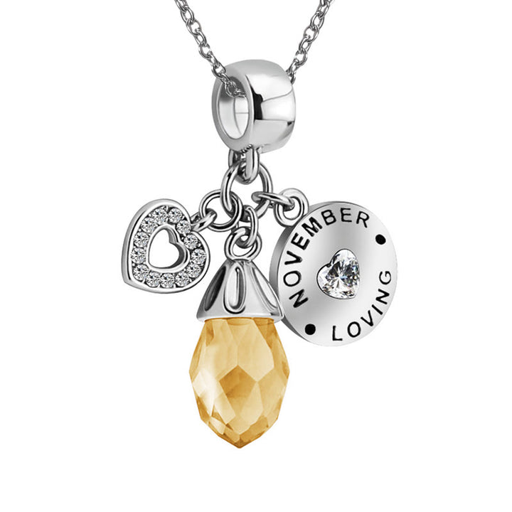Collana con ciondolo a forma di cuore in diamanti Olivenorma pietra portafortuna