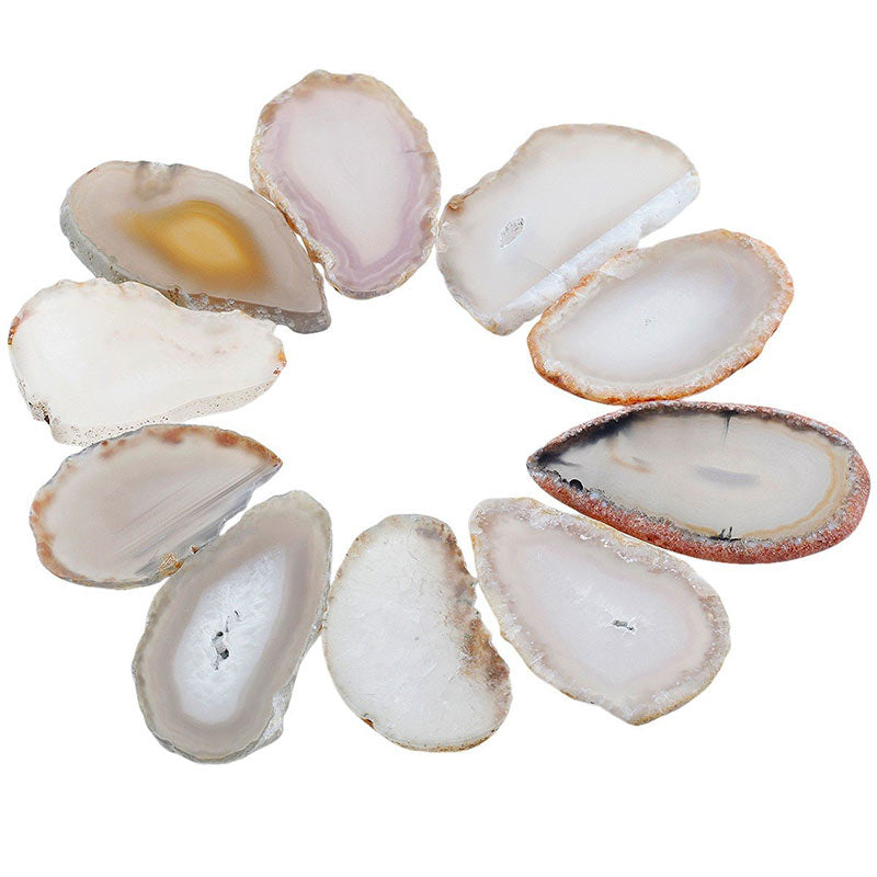 Decorazione in pietra preziosa di agata naturale affettata Olivenorma - Agata bianca - image 8