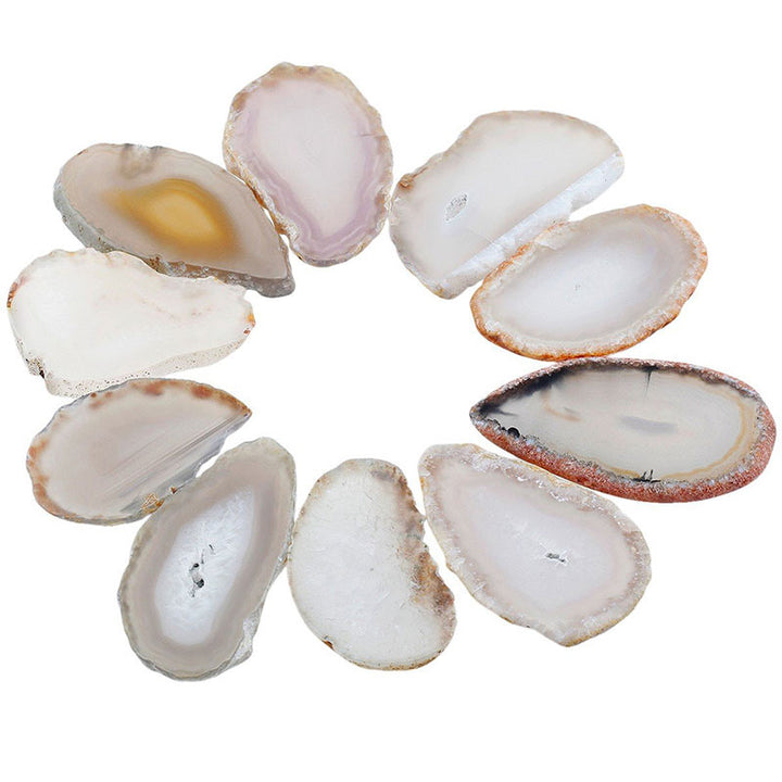 Decorazione in pietra preziosa di agata naturale affettata Olivenorma - Agata bianca - image 8