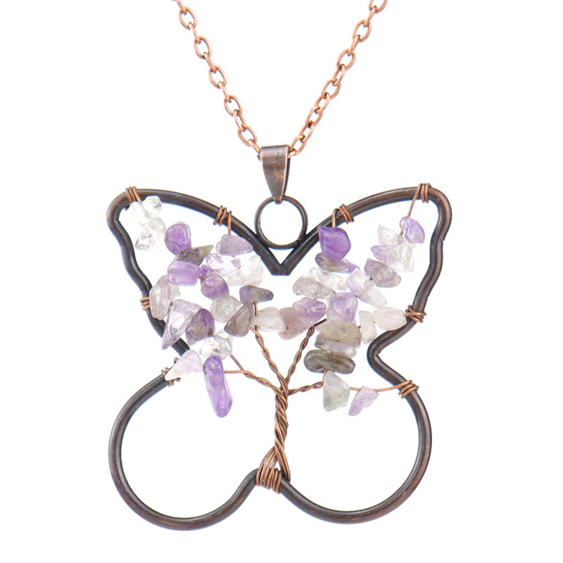 Collana di guarigione a forma di farfalla dei chakra