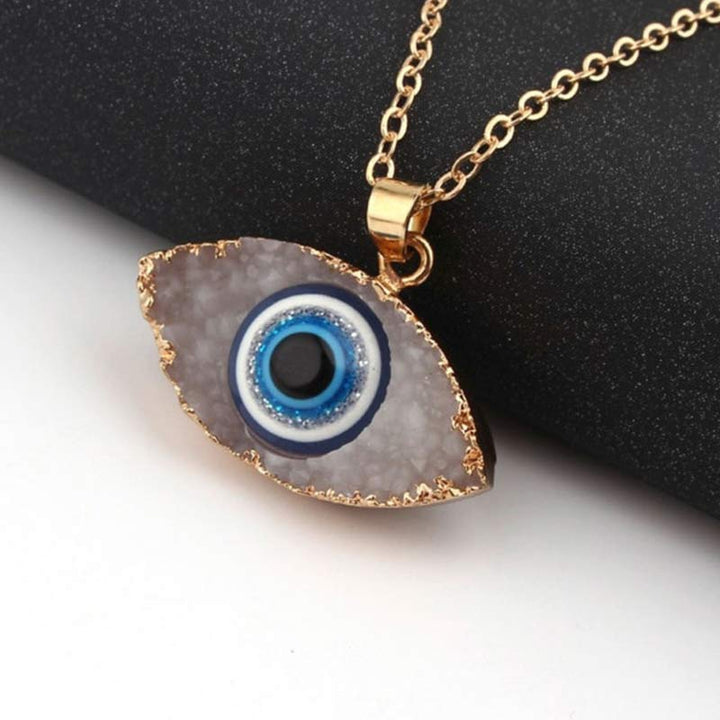 Collana energetica con quarzo ialino Olivenorma e malocchio