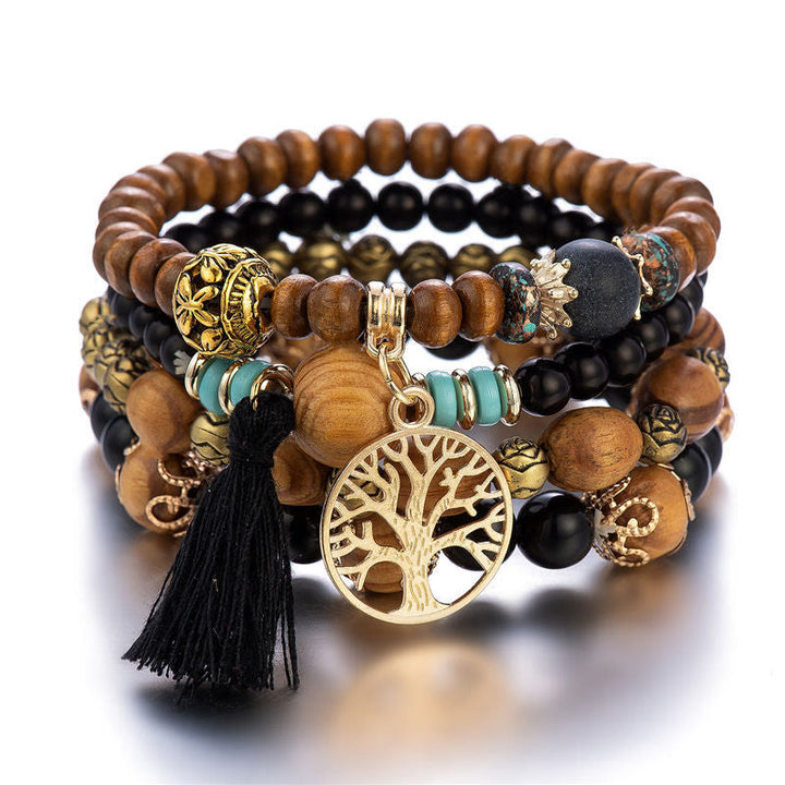 Olivenorma Bohemia Tree Of Life Braccialetto di perline Set (4 pezzi)