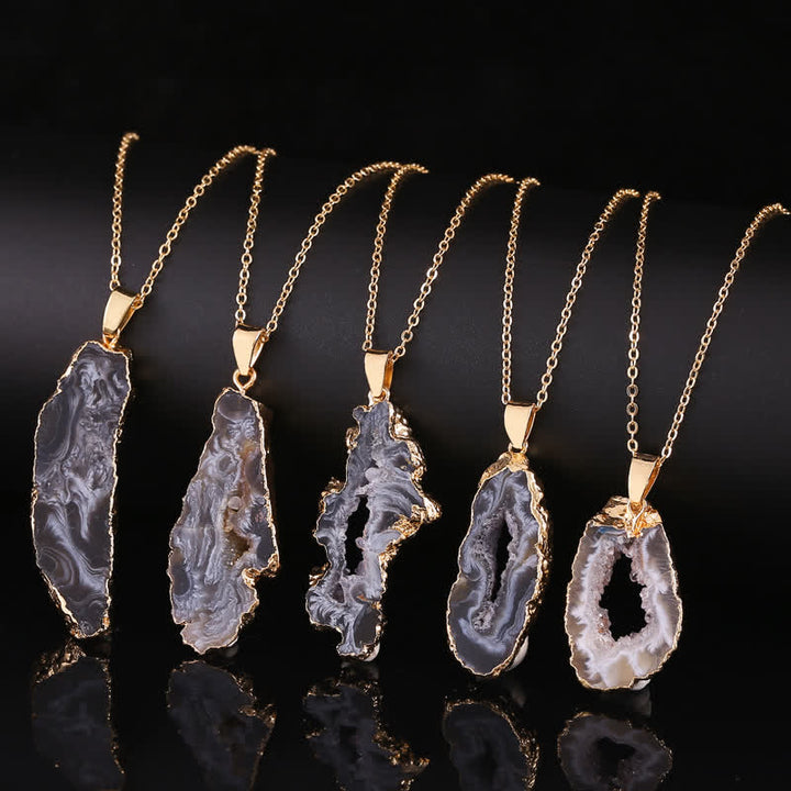 Collana in geode di agata naturale Olivenorma
