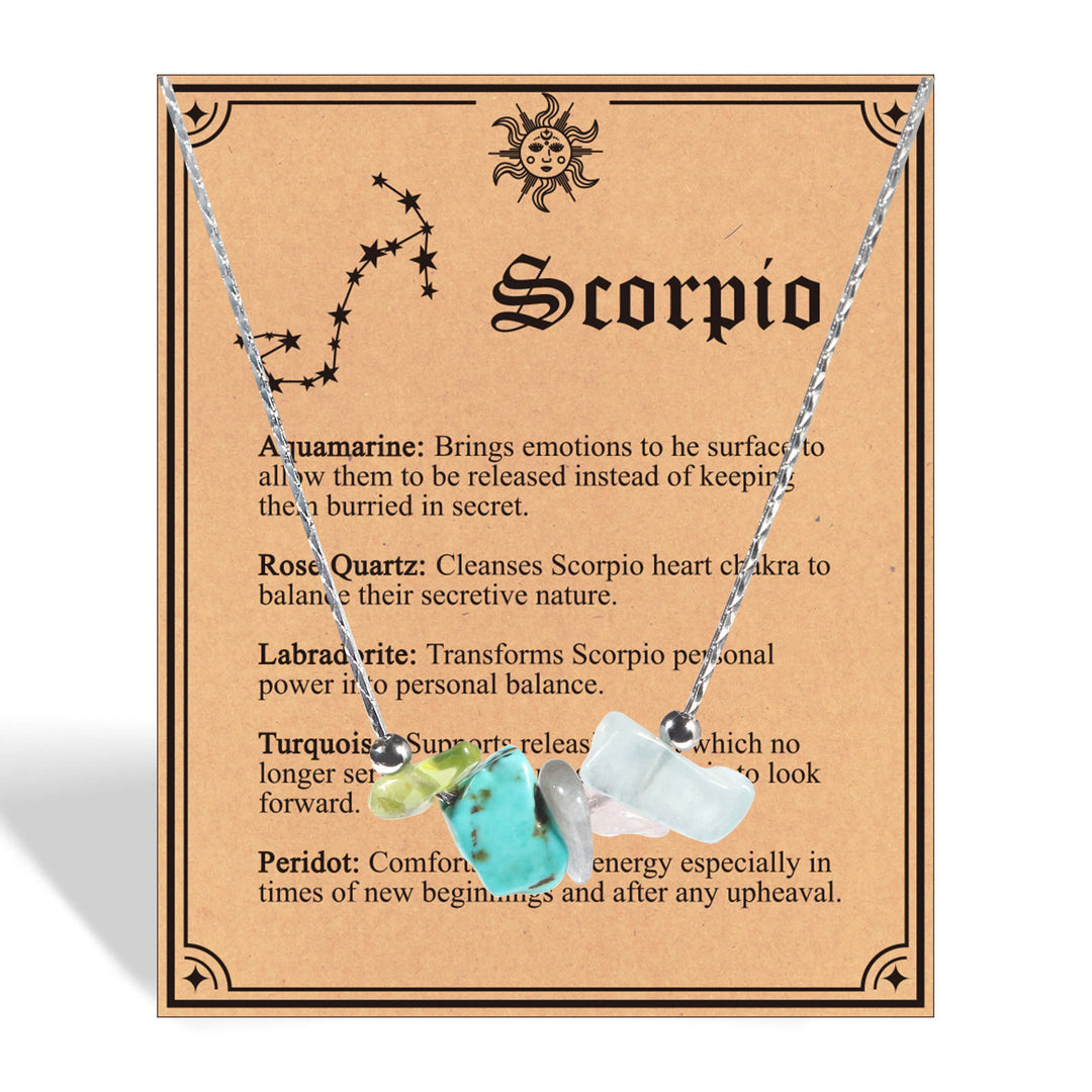 Collana girocollo con segno zodiacale in pietra naturale Olivenorma 