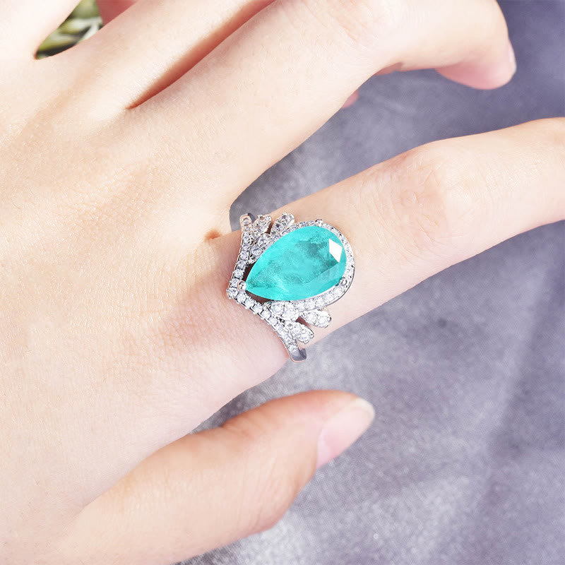 Olivenorma "Pure Love" - ​​Anello elegante in tormalina Paraiba 