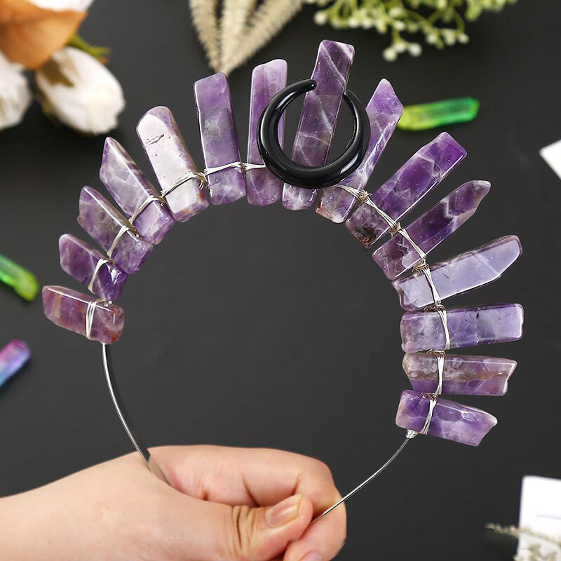 Olivenorma Corona di cristallo a forma di tubo piatto con stella luna tridimensionale