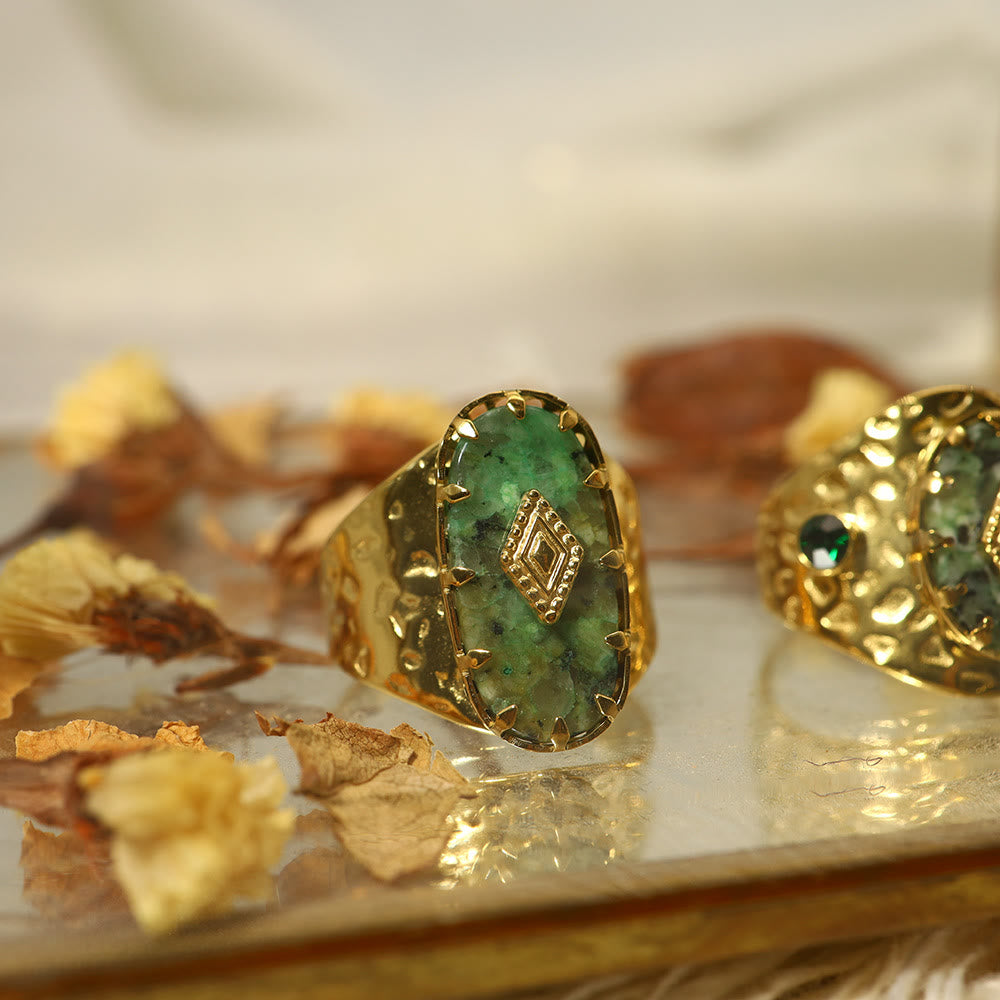 Anello regolabile Olivenorma in turchese africano