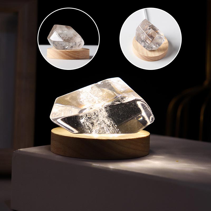 Olivenorma USB Lampada in cristallo naturale