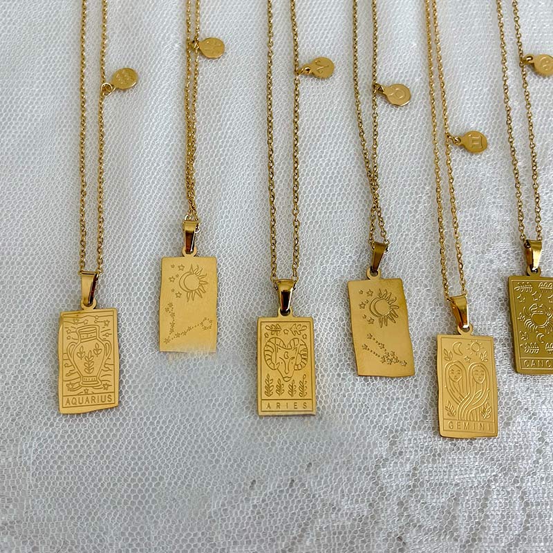 Collana con catena riempita d'oro Olivenorma Zodiac 