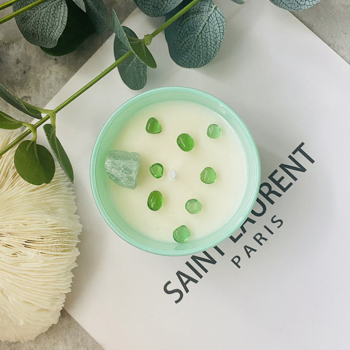 Garden Roses - Candela di cristallo naturale fatta a mano per aromaterapia