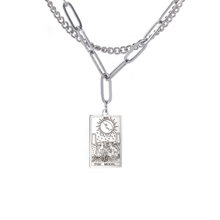 Collana a doppia catena con carta dei tarocchi Olivenorma