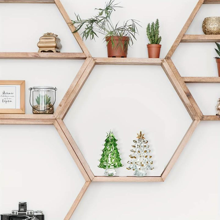 Decorazione per la casa con pietre preziose e albero di Natale in cristallo Olivenorma 