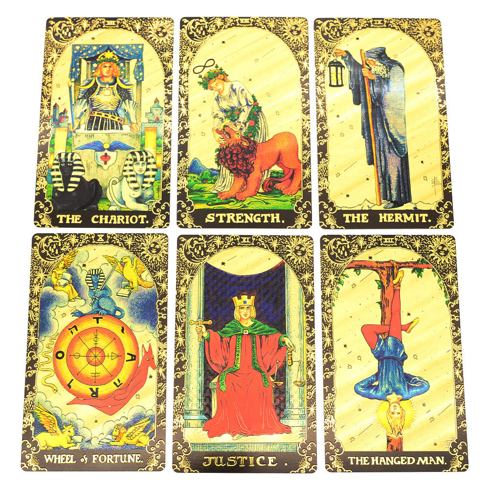 Olivenorma Black Gold Waite Foil Golden Tarot Deck Carte