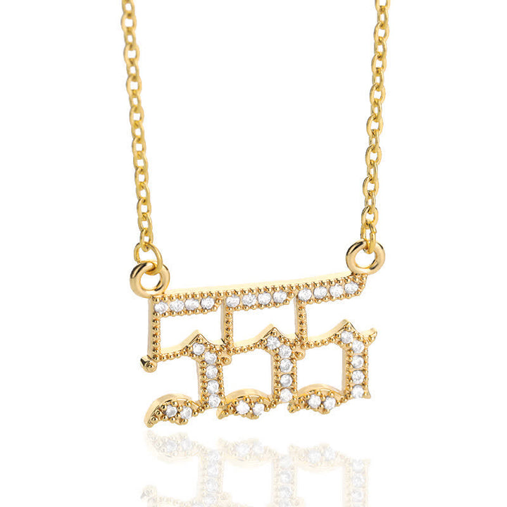 Collana con numero angelico in zircone Olivenorma