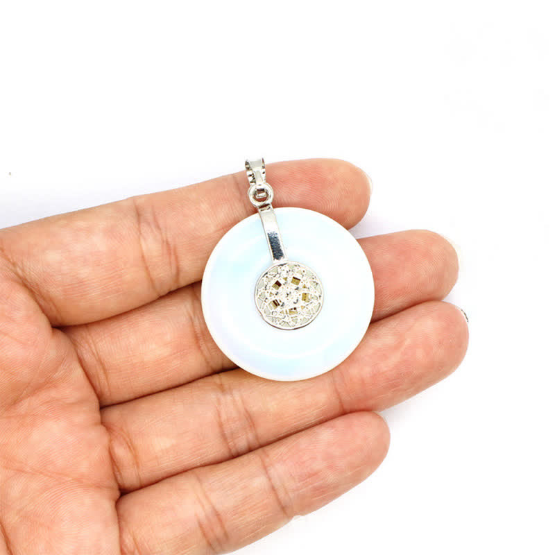 Collana con fibbia della pace in cristallo naturale Olivenorma e albero della vita