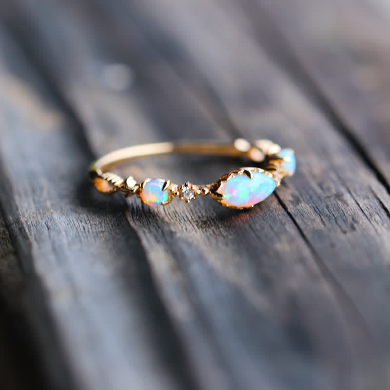Olivenorma "Amore e sincerità" - Anello vintage Opale Reki 