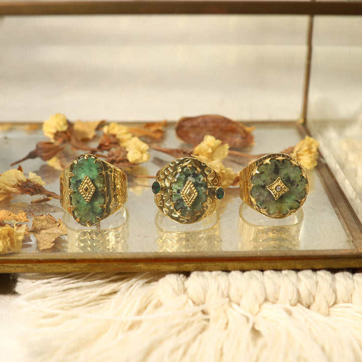 Anello regolabile Olivenorma in turchese africano