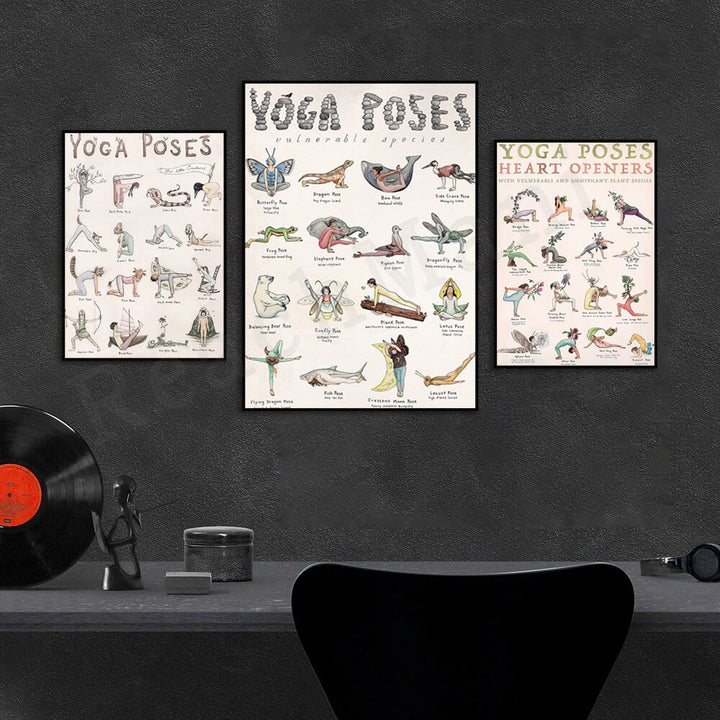 Poster di posa yoga Olivenorma Partner per aprire il cuore 