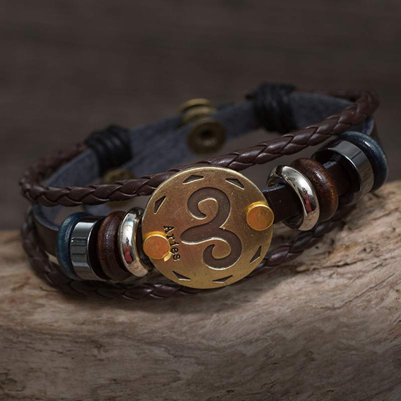Braccialetto intrecciato di guarigione zodiacale Olivenorma