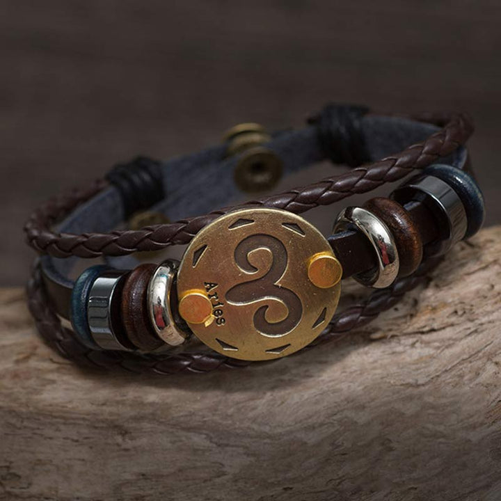 Braccialetto intrecciato di guarigione zodiacale Olivenorma