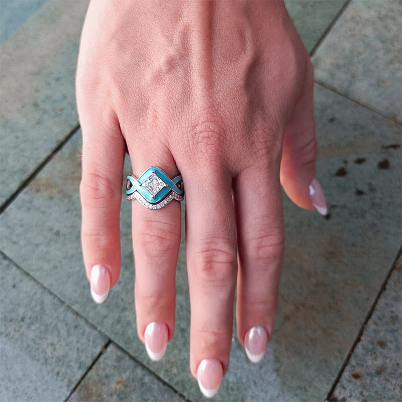 Anello Olivenorma Turchese Ocean Wave