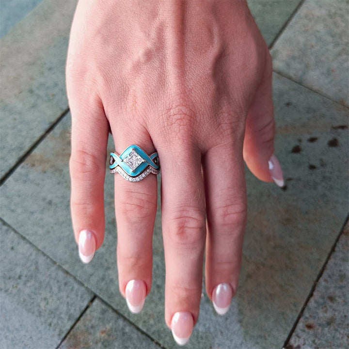 Anello Olivenorma Turchese Ocean Wave
