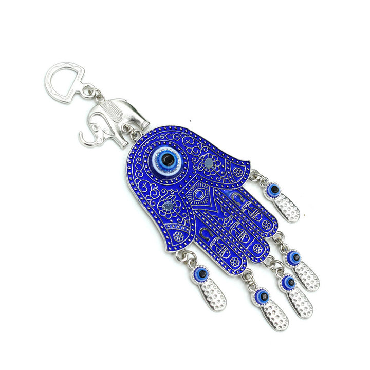 Olivenorma Blue Evil Eye Hamsa Ornamento Decorazione da parete 