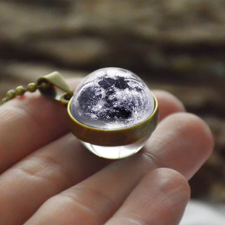 Collana con sfera in vetro di luna e colori Olivenorma