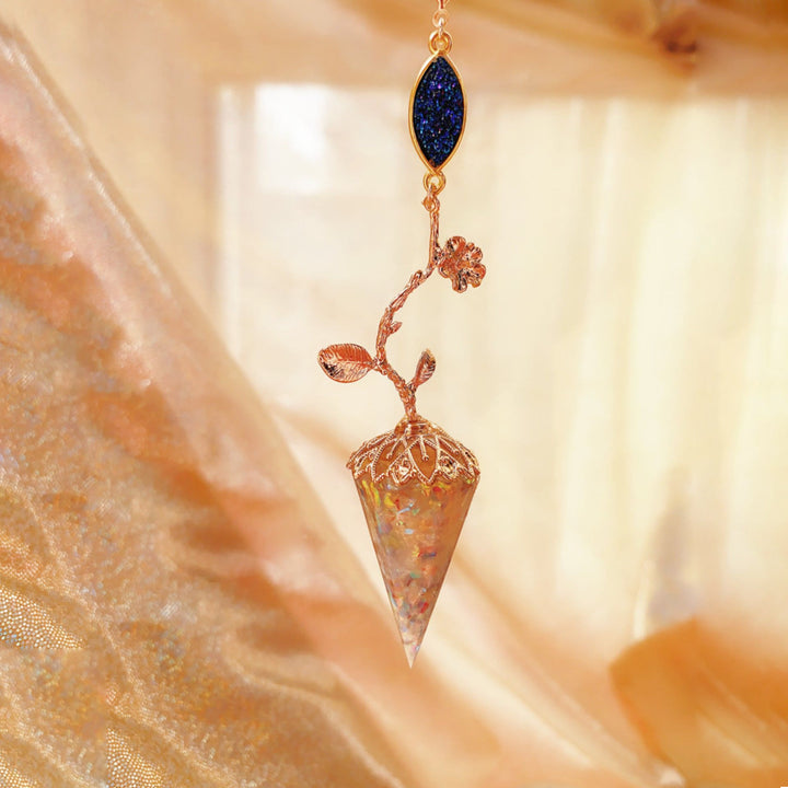 Olivenorma Clear Crystal Rose Protezione Pendolo Magnetico 