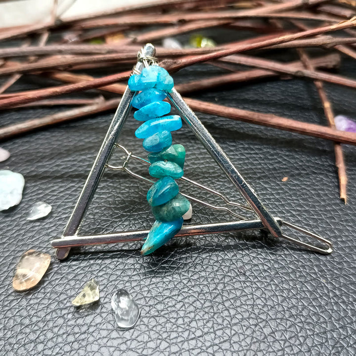 Olivenorma Crystal Triangle Ghiaia Geometrico Accessori per Capelli Pettine Forcina 