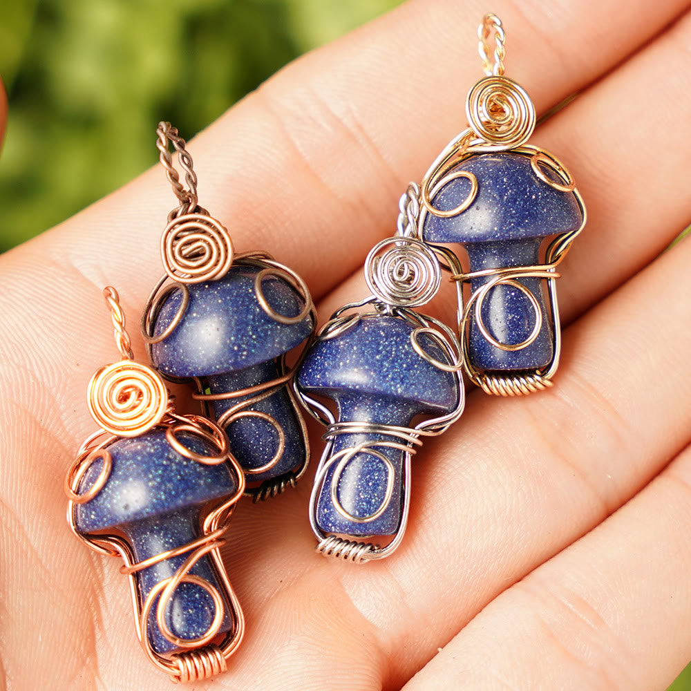 Collana con fungo in pietra curativa naturale Olivenorma