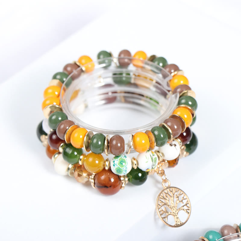 Olivenorma Boho Braccialetto di cristallo fatto a mano con albero della vita 
