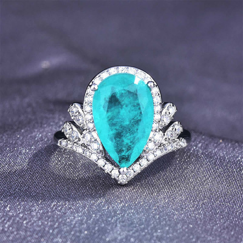 Olivenorma "Pure Love" - ​​Anello elegante in tormalina Paraiba 