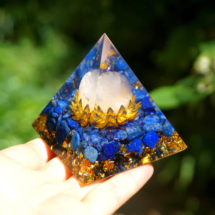 Olivenorma Sfera di quarzo rosa Lapislazzuli Loto Piramide di orgone